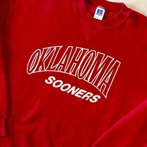 Vintage 90s Oklahoma Sooners OU Collegiate Crewneck Sweatshirt Russell USA